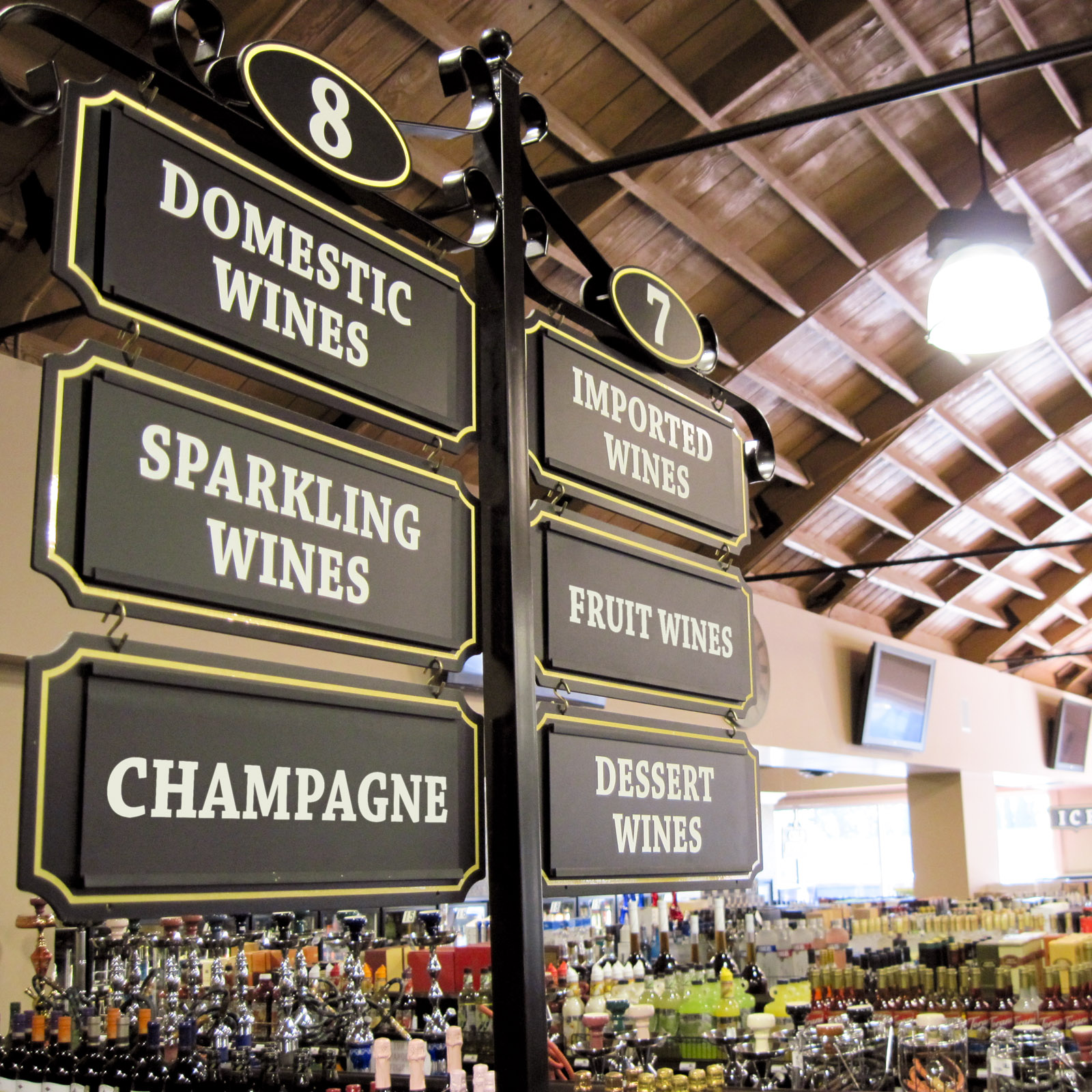 Mission Wine & Spirits - Aisle Sign